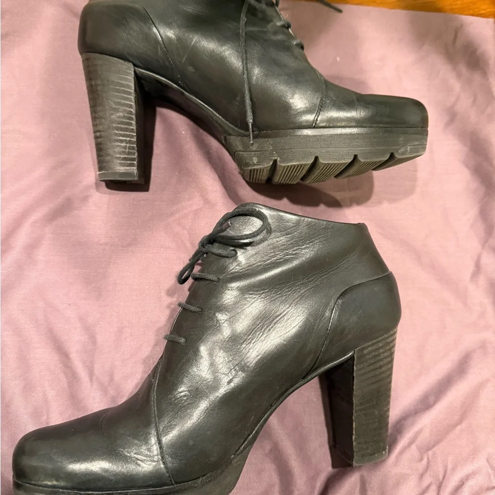 Paul Green Black Women's Lace-Up Ankle Boots Sz 5.5 UK / 8 US - Picture 2 of 6